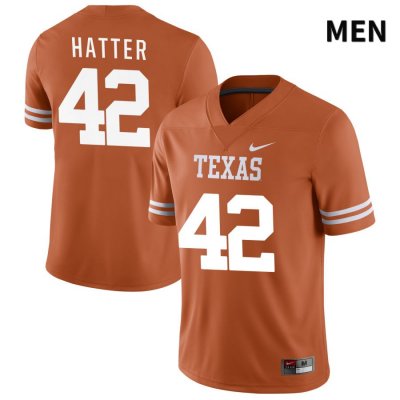 Texas Longhorns Men's #42 Nathan Hatter Authentic Orange NIL 2022 College Football Jersey SCO82P0D